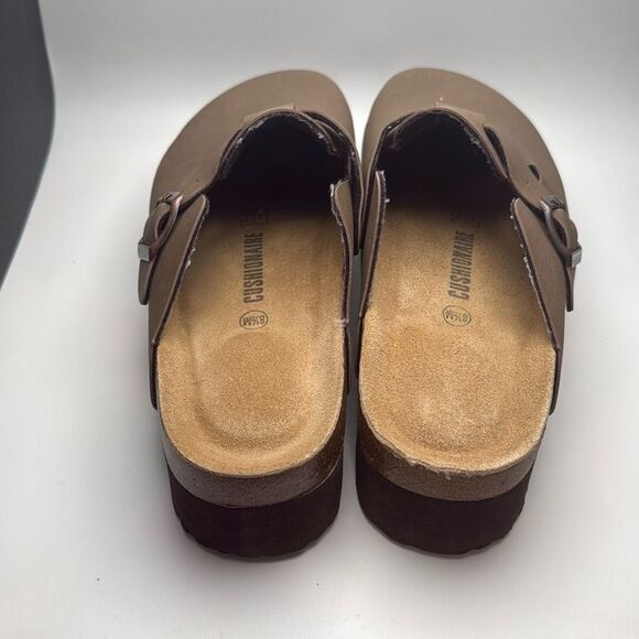 CUSHIONAIRE Women's Loom Cork Footbed Platform Clog SIZE 8.5 PREOWNED BROWN - Picture 3 of 10